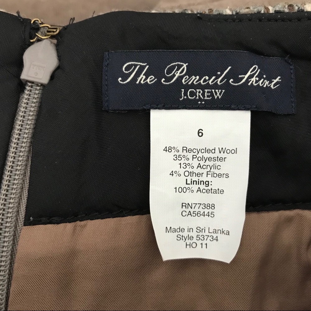 J. Crew Wool & Metallic Thread Tweed Pencil Skirt - Picture 7 of 8